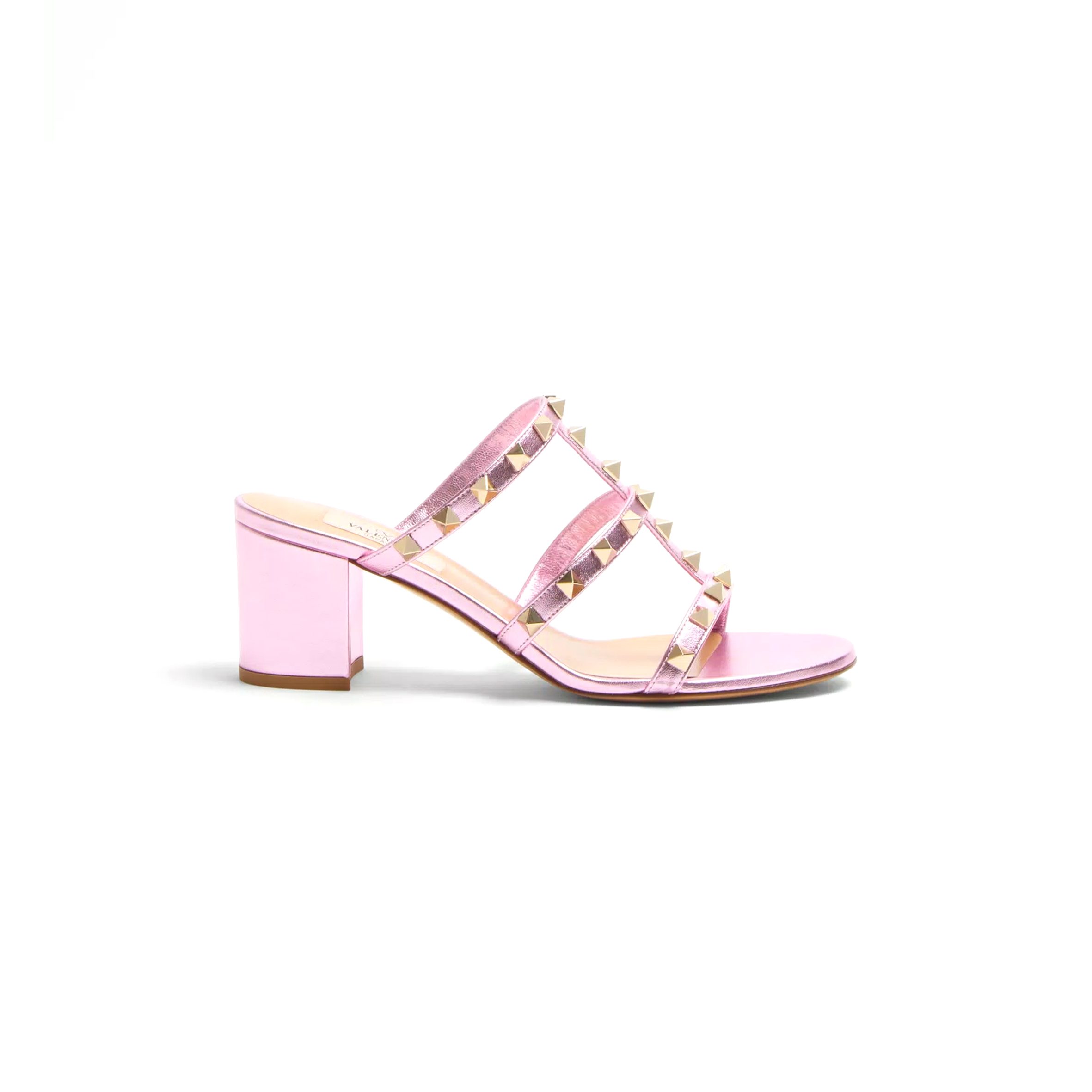 VALENTINO ROCKSTUD SLIDE SANDAL IN LAMINATED NAPPA 60MM 6W2S0C47QKH_GI1